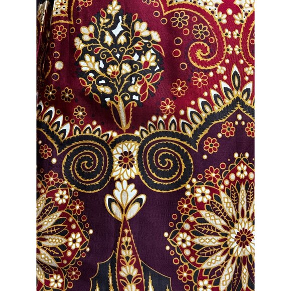 Ann Taylor Boho‎ Tapestry Print Y2K Revival Pleated Midi Skirt Size 12 - Picture 4 of 10